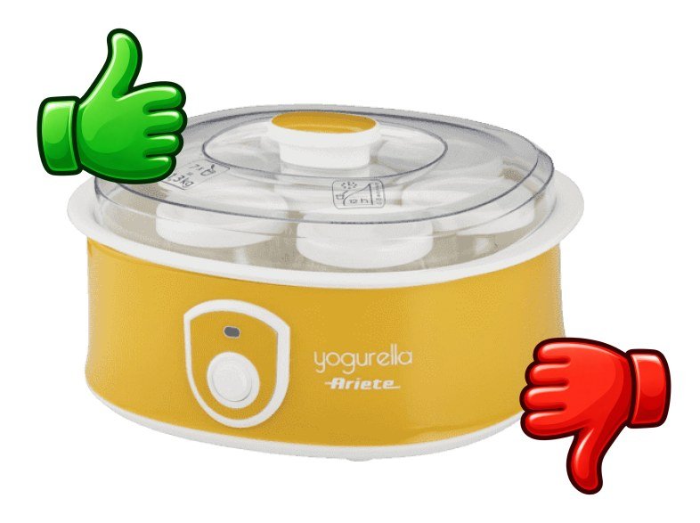 Yogurtera Ariete Yogurella 617 7 vasos de cristal 20W Preparación en 12 horas Amarillo