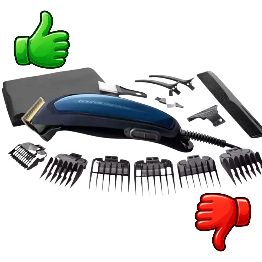 Cortapelos Taurus Horus Avant Plus Set completo 10 accesorios 14 alturas 9W 3000 RPM Titanio Azul