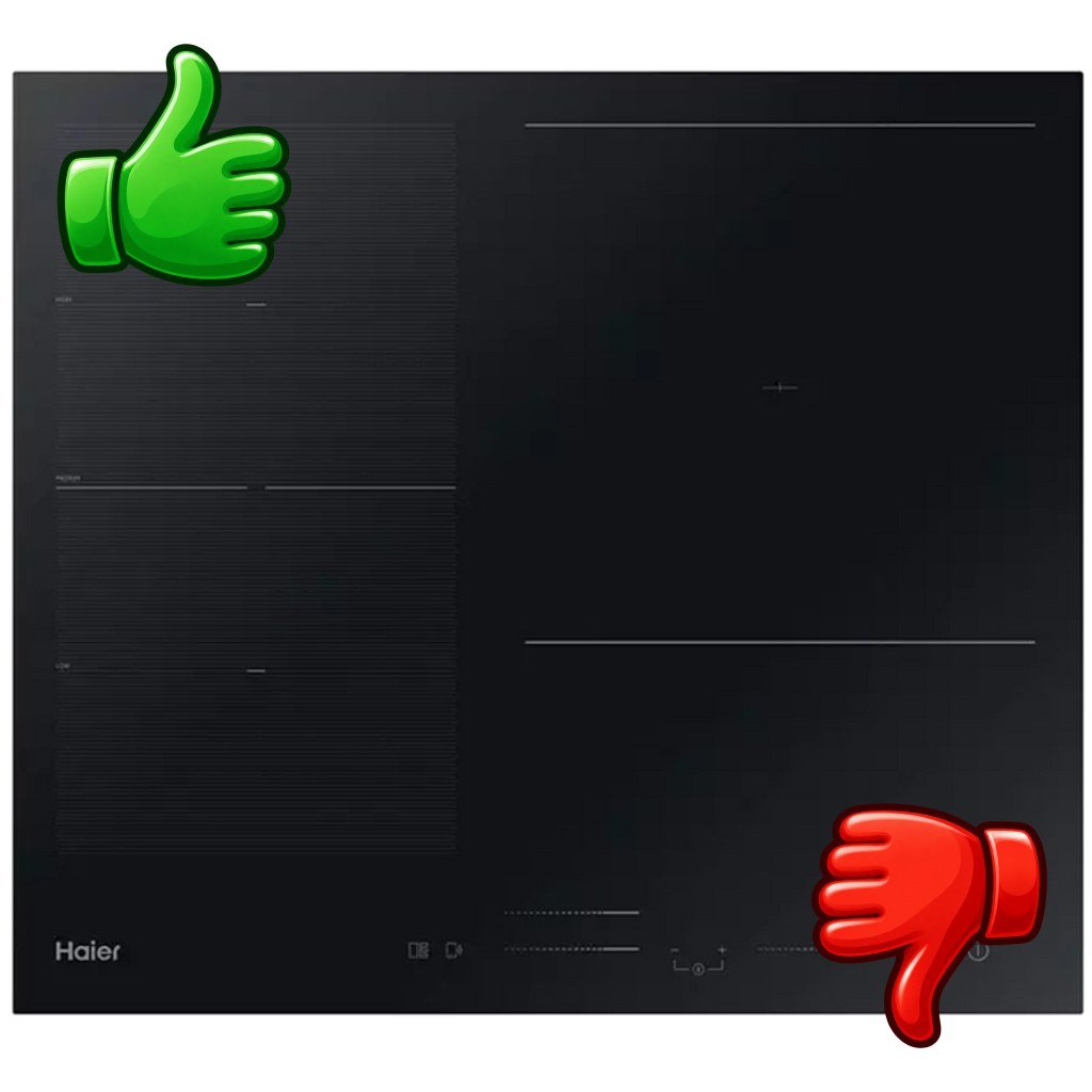 Encimera- Haier Series 4 HAFRSJ63MC Inducción 3 zonas + Flex Wi-Fi 60cm Cook with me Varycook Negro
