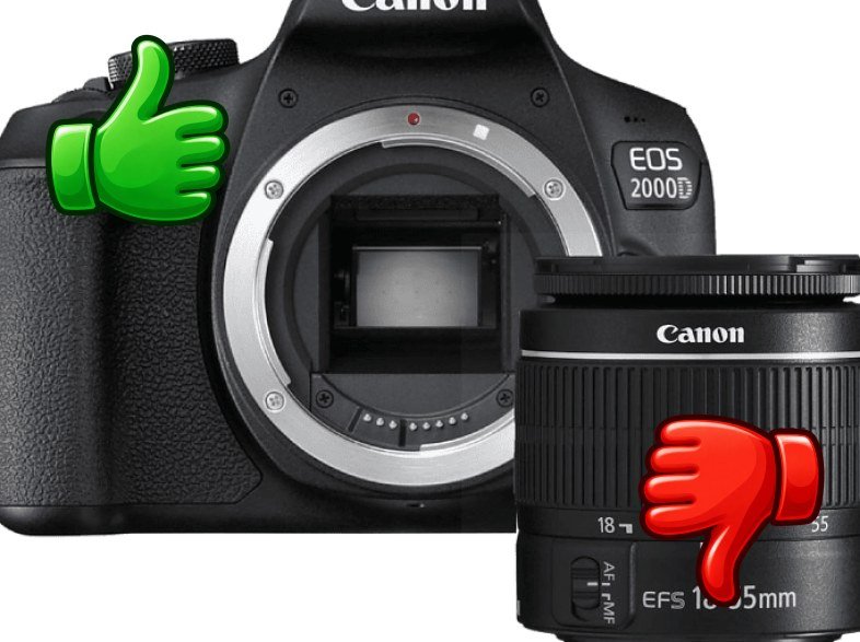 Kit cámara réflex Canon EOS 2000D 24.1 MP CMOS APS-C Vídeo Full HD Negro + Objetivo Canon EF-S 18-55 mm f/3.5-5.6 DC III