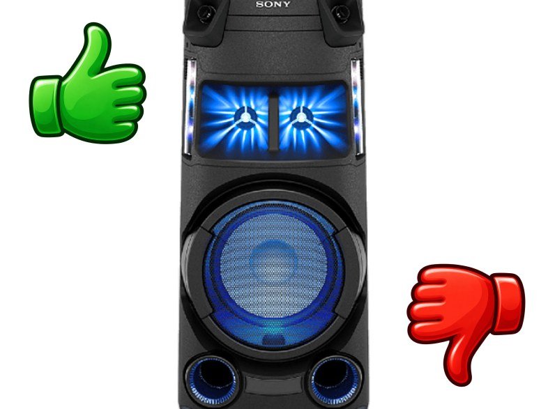 Altavoz Sony MHC-V43D.CEL 4.1 Canales Iluminación ambiental Karaoke Bluetooth Mega Bass Radio Negro
