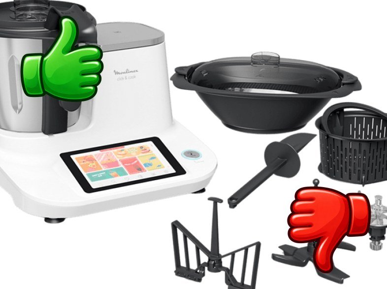 Robot de cocina Moulinex Click &Cook HF5061 1400 W 3.6 l 32 Funciones 10 Programas Báscula Blanco