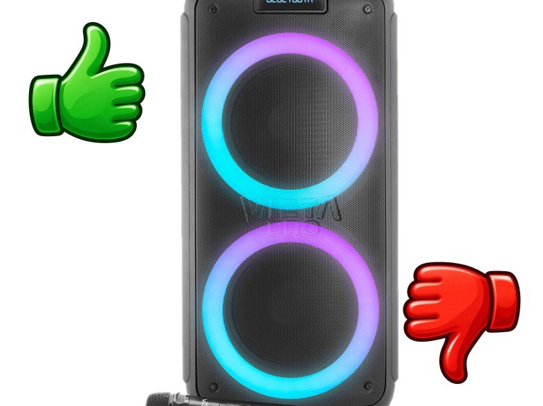 Altavoz de gran potencia Vieta Pro Party 20 500 W Bluetooth Micrófono inalámbrico 9 hs de autonomía Negro