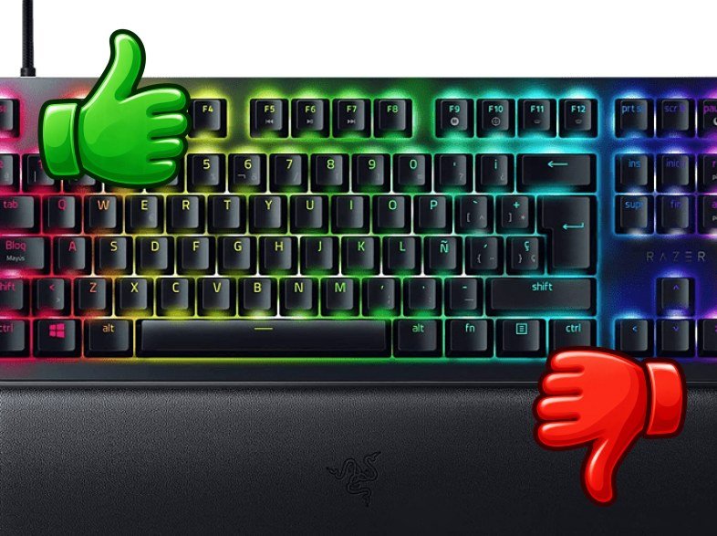 Teclado gaming Razer Huntsman V2 Tenkeyless (Purple Switch) USB-C Retroiluminación Chroma RGB Negro