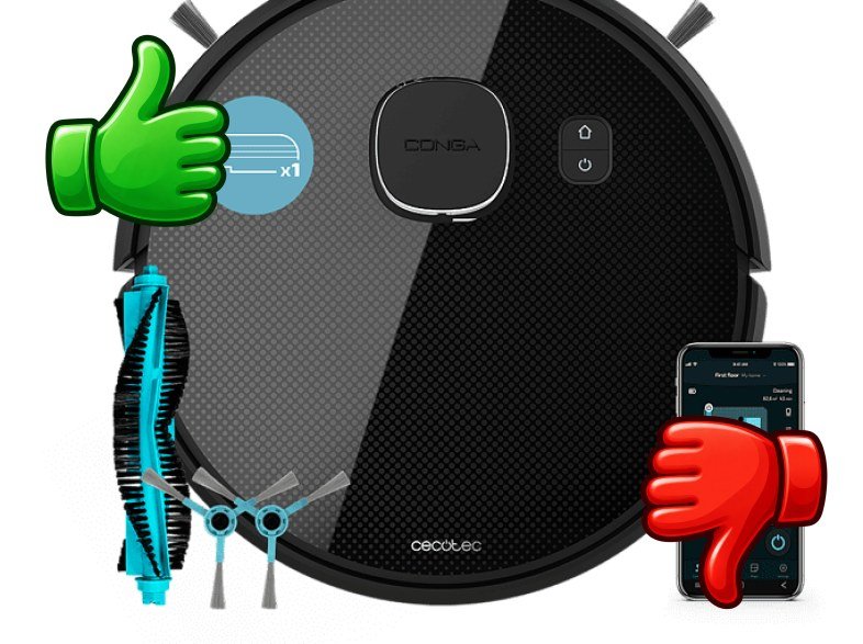Robot friegasuelos Cecotec Conga Eternal Max Titanium 14.4 V 110 min 64 db 4 en 1 Tecnología iTech Laser Eye Negro