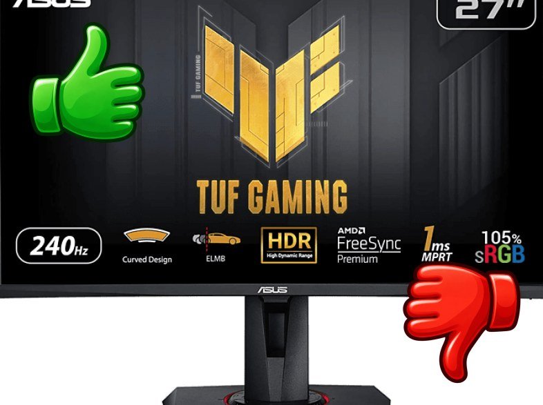 Monitor gaming Asus Tuf Gaming VG27VQM 27 Full-HD Frecuencia 240 Hz DisplayPort y HDMI Negro
