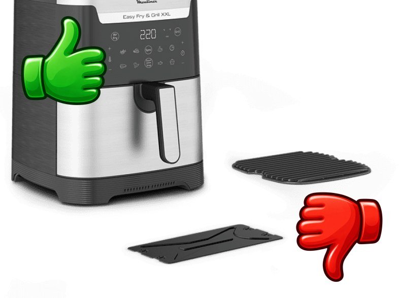 Freidora de aire Moulinex Easy Fry & Grill XXL EZ801D10 Freidora y Parrilla 2 en 1 1830 W 6.5 L Hasta 220 °C 8 programas Temporizador Plata