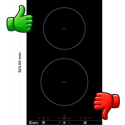 Placa de inducción KYMPO ZC201 2 fuegos(1300W+1800W) 268 mm x 498 mm